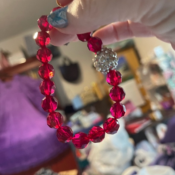 Disco ball stretch beaded bracelet faceted - Picture 3 of 3